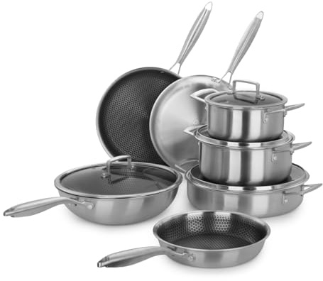 Batteria pentole 11 pezzi Chef Tri - Ply acciaio