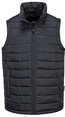 Portwest S544 Elbrus Weste 3 Taschen Stoff Futter Weiche Innenfutter Leicht | Schwarz, M, Bequeme Passform, Sichere Tasche mit Reißverschluss, Grosszügige Passform, Finish aus Wasserfest, Ärmellos