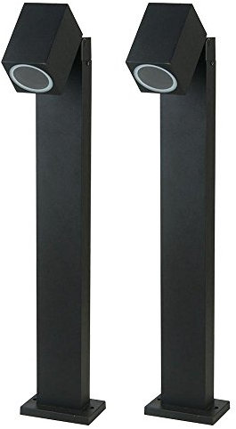 etc-shop Stehleuchte Strahler schwenkbar Aussen Außen Wegeleuchte Garten Außenleuchte stehend schwarz, Aluminium, 1x GU10, HxBxT 80x10,5x11,75 cm, 2er set