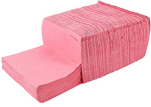 Healifty 125pcs Dental Bibs Disposable Waterproof Patient Bibs Dental Scarf Towel for Dentist Clinic Use (Pink)