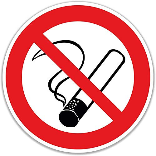 15 pièces Autocollants Non-Fumeurs Ø 7cm Ronds avec Panneaux d'avertissement de Protection UV pour Les Zones extérieures et intérieures Interdiction de Fumer Cigarettes Non autorisées