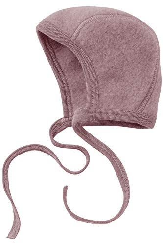 Engel Natur Baby Häubchen, Fleece, 100% Wolle, 4 Farben (50-56, Rosenholz Melange)