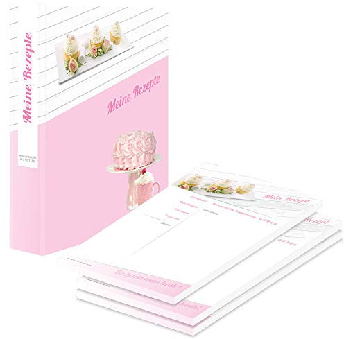 PRICARO Rezeptordner mit Rezeptblock Cupcake, A5