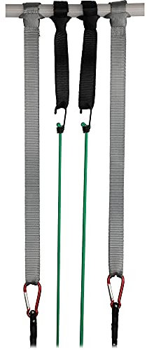 cartrend Zurrschlaufen-Set 4 Stück, Zurrkraft 1000 kg, Spanngurte & Spannbänder, für Motorrad, Transport, Camping u.v.m, Grau / Schwarz
