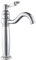 Miscelatore Lavabo Bagno Alto Classico in Ottone Rubinetto Monocomando Lavabo Alto Maniglia in Ceramica per Bagno con Acqua Caldo e Freddo (Argento)