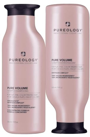 Pureology Pure Volume, Shampoo and Conditioner Set, For Flat, Fine, Colour-Treated Hair, Adds Weightless Volume, Vegan Formulas, Sulphate Free for a Gentle Cleanse
