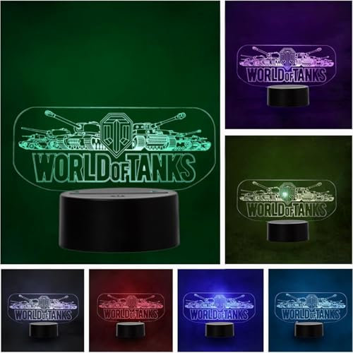 LED-Lampe mit World of Tanks-Logo, Farbwechsel, USB Nachtlicht und Dekoration