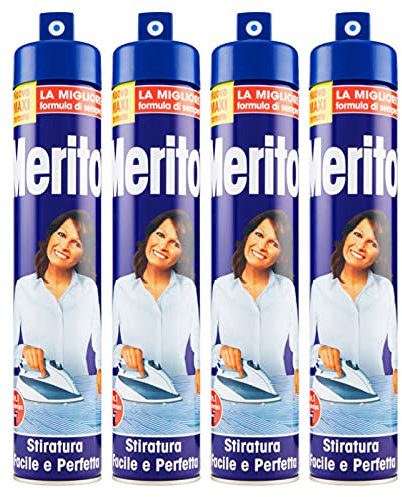 Merito - Apretto Spray, planchado fácil y rápido, elimina las arrugas y perfume, 525 ml x 4 unidades