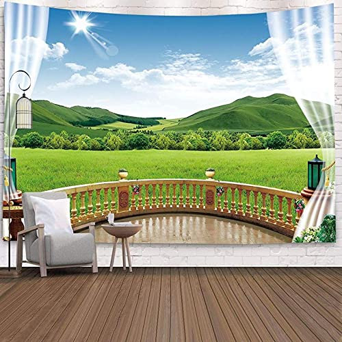 LNXSESN Wandteppich Wiese Wandtuch Polyester Deko Schlafzimmer Wandbehang Wanddeko Wohnzimmer Tapestry Aesthetic Room Decor Wandteppiche Schlafsaal Deko Terrasse 150x230cm