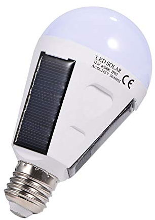 MOUMOUTEN Bombilla Led de Panel Solar, E27 Con Ip65 PortáTil Impermeable Interior/Exterior 6500k Senderismo Al Aire Libre Bombilla de IluminacióN para Tienda de CampañA(12w)