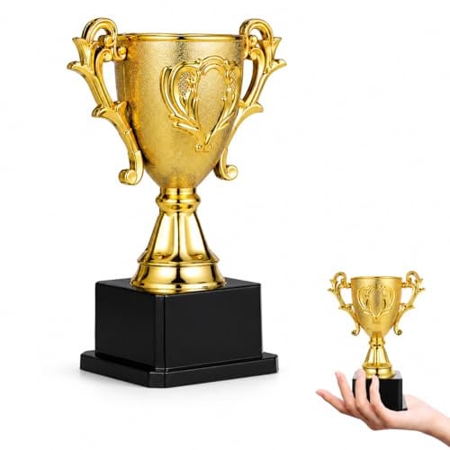 Homoyoyo Kunststoff Gold Award Trophäen 7. 08 Zoll Tall Mini Winner Gold Award Trophäen für Partizipation Awards& Party Gefälligkeiten an Jungen& Mädchen
