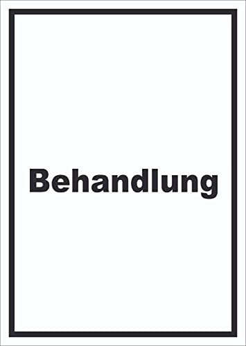 HB-Druck Behandlung Schild mit Text Behandlungsraum hochkant A1 Rückseite selbstklebend