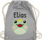 Turnbeutel Rucksack - Kinder Taschen Mädchen - Süßer Frosch - Unisize - Hellgrau - kitatüte wechselbeutel kindergarten kita name beutel wechselkleidung stoffbeutel wechselwäsche