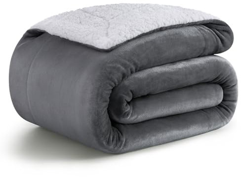 KANKAEU Kuscheldecke 130x160 cm, Flauschige Sherpa Decke für Sofa, Dicke Kuscheldecke warm, perfekte Winterdecke Pflegeleicht, kuscheldecke flauschig für Gemütlichkeit