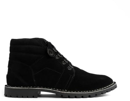 Popps TROOPER Mens Smart Casual 100% Real Suede Leather D-Ring Military Padded Collar Army Desert Boots