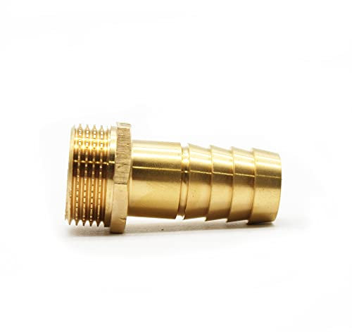 DOJA Barcelona | Raccord Tuyau 25mm | Raccord Cannele Male 1 | Accessoires de Plomberie en Laiton pour Tuyau d'Arrosage, Pompe Eau, Piscine...