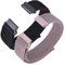 ANNEFIT Nylon Bracelets de Montre 16mm, 2pcs Réglable Bracelet à Libération Rapide pour Femme et Homme (Noir et Rose)