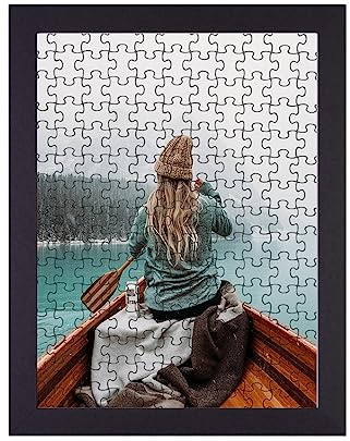 Rahmendesign24 Milano Cadre de puzzle, env. 500-1 000 pièces, 98 x 38 cm, 38 x 98 cm, noir (mat), avec verre acrylique