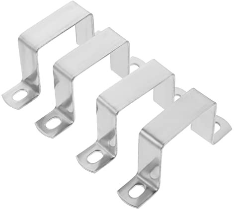 FUNOMOCYA Rohrschellen Montagehalterung 4 Stück 2x2 Zoll Edelstahl 304 Quadratisch U-klemme Stützbasis Für Sanitär Installationen Balkon Treppengeländer Innen Außen