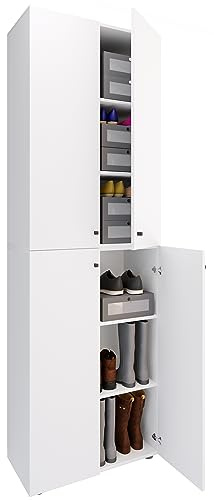 VCM XL Holz Großer Schuhschrank Schuhregal Groß Stiefel Dielenmöbel Lona 6 Fächer Drehtüren