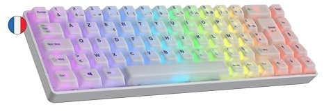 Ranked Master M65 HE 65% | Rapid Trigger Technology | Magnetic Mechanical Gaming Keyboard | 69 Keys RGB LED for PC/Mac | Azerty France & Belgium (POM Dye Sub Limited Edition, Clear Switch)