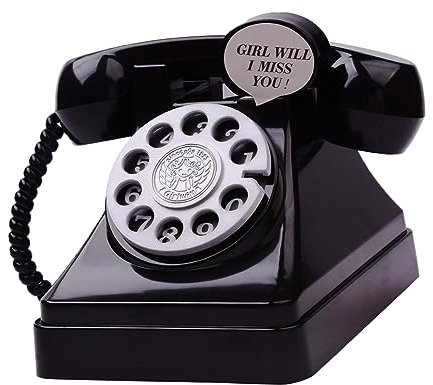 rockible Telefon-Spardose, Wähltelefon-Spardose, Retro-Telefon-Sparschwein, Schwarz