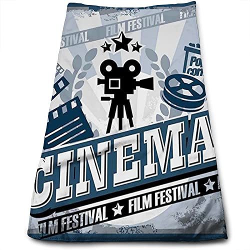 peiyeety Kino-Handtücher, Kino-Poster, Handtücher für Badezimmer, Handtücher für die Küche, Schwarzgrau, 27,5 x 16 Zoll