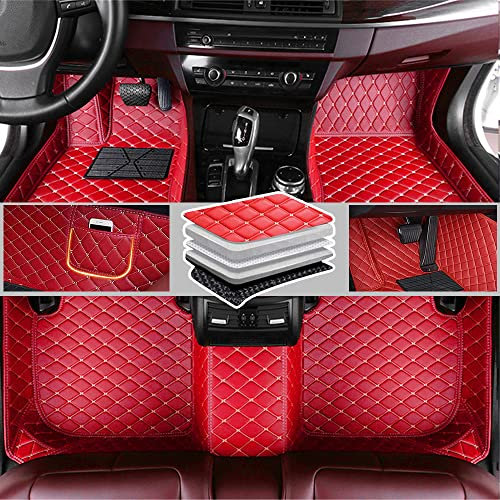 Romanbin Nach Maß Auto Fußmatten Antirutschmatten Kompatibel mit Chevrolet Matiz Orlando Spark Trax,PU-Leder Allwetter Auto Fussmatten (Rot)
