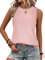BAISHENGGT Damen Tank Tops Sommer Rundhals Ärmellos Ausgehöhlt Basic T Shirt Oberteile Rosa M