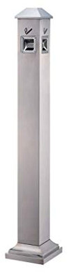 Papelera Vertical de acero inoxidable para exteriores, con Cenicero para escuela, aeropuerto, Hospital, Hotel, cubo de almacenamiento de basura