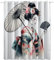 Srigzcaly Rideaux Occultants Oeillets Motif Geisha de Style Japonais,Rideaux Isolant Thermique Anti Froid en Fibre Polyester pour Chambre d'enfant et Salon Décore, Blanc 2 Panneaux 117 x 229 cm(LxH)