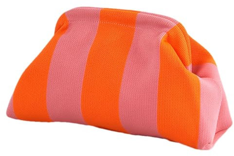 Generisch Dumpling Bag Clutch, Geldbörsen Für Damen, Gewebte Tasche, Karierte Handtaschen, Sommer Häkel Geldbörse, Schicke Abendtasche, Modische Accessoire