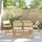 LAPOOH Bistrostühle 6 STK. Klappbar mit Cremeweißen Kissen Bambus, Gartenstühle, Balkonstuhl, Terrassenstühle, Gartensessel, Garten Stühle, Gartenmöbel, Balkon Stühle - 3208924
