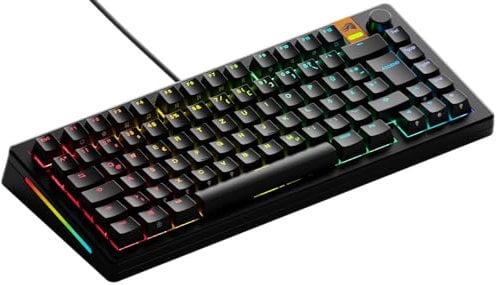 Glorious Gaming GMMK 3 HE: Teclado Respuesta rápida, Hall Effect, sondeo 8K, switches magnéticos y mecánicos MX, Teclado 75% Hot Swap, Juntas modulares, PBT Doble inyección, QWERTZ alemán - Negro