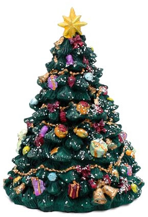 Spetebo Retro Spieluhr Oh Tannenbaum drehend - 16 cm - Deko Weihnachtsbaum zum Aufziehen mit Musik - Weihnachtsdeko Tischdeko Fensterdeko für Weihnachten Advent Winter Weihnachtsdorf Zubehör