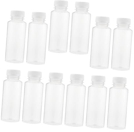 Zerodeko Paquete de 12 Botellas de Plástico de 250 Ml Resistentes a Altas Temperaturas Recipientes para Jugo Vacíos Vasos de Agua a Prueba de Fugas Tazas Simples para Bebidas
