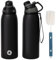 Fjbottle Edelstahl Trinkflasche Sport mit Magnetischem Deckel 1L, 800ml, 600ml, 400ml BPA-Frei Auslaufsichere Kinder Flasche - Kohlensäure geeignet 1500ML Wasserflasche Thermo für Schule, Fitness