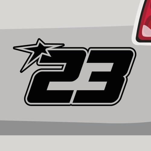 Autoaufkleber - Startnummer 23 Race Number - Sticker, Aufkleber für Auto, Motorrad, Fahrrad, Laptop, LKW, JDM Decal Racing (14x8cm | Schwarz)