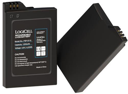 Original LogiCell Li-Ion Akku 1200mAh für Sony PSP Slim Sony PSP Lite Sony PSP-2000 PSP-2001 PSP-2004 Sony PSP Brite PSP-3000/PSP-3001/PSP-3004 PSP-S110 Ersatzakku