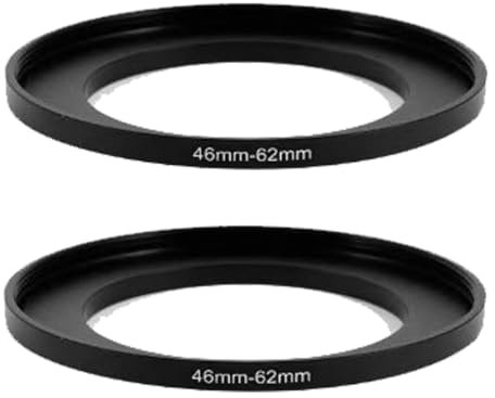 Step-Up-Ring (46 mm Objektiv auf 62 mm Filter, Haube, Objektivkonverter und anderes Zubehör), 46 mm-62 Aerometal-Kameraobjektiv-Filteradapterring, 2 Packungen