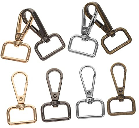 EXCEART 20 STK Quadratische Schnalle am Heckblech Angelhaken Schlüsselband Kette drechselzubehör Drehbarer Karabinerverschluss mit D-Ring Karabinerhaken mit drehbarem Karabinerverschluss