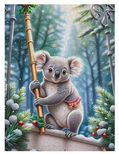 Holzpuzzle Koala Puzzle 500 Teile Erwachsene Klassische Pädagogisches Spielzeug Kinder Lernspiel Herausforderndes Puzzles 55×41cm