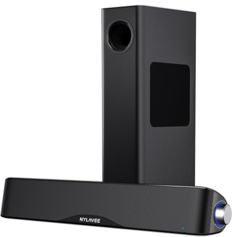 Nylavee Computer Speakers with Subwoofer, 2.1 PC Soundbar, Bluetooth 5.4