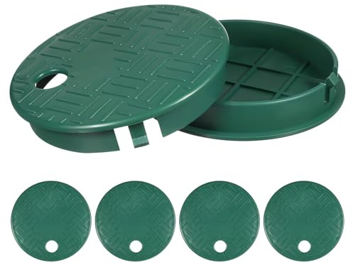 Gogogmee 6 Stück Teiliges Sprinkler Ventilbox Abdeckungsset Rund Langlebiger Bewässerungsventil Kasten Deckel mit Einfachem Öffnungsmechanismus Schützendes Ventilabdeckung für Außen
