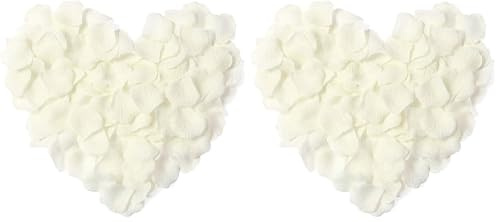 SHATCHI 100pcs Ivory Silk Rose Petals Mother’S Day Wedding Confetti Anniversary Table Decorations Christening Flowers Scatter (Pack of 2)