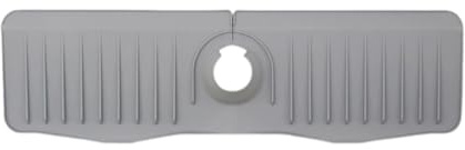 Morbuy Silicone Faucet Mat for Kitchen Sink, 1 pcs Foldable Kitchen Sink Splash Guard Silicone Slope Fast Self Draining Faucet Handle Drip Catcher Tray Water Catcher Pads (Gray,S 37x14.7cm)