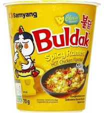 Samyang Buldak Hot Chicken Flavour Cheese Cup Noodles 70g (Pack of 15) | Authentic Korean Instant Cup Noodles | Spicy Cheese Ramen | Ready in Minutes | Imported Korean Food
