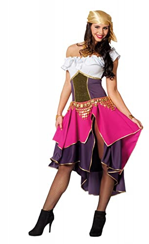 Zigeunerin Kostüm Damenkostüme Damen Karneval Fasching Kleid Bandana Bunt