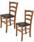 Tommychairs - 2er Set Stühle VENICE für Küche und Esszimmer, Struktur aus lackiertem Buchenholz im Farbton helles Nussbraun und gepolsterte Sitzfläche mit Kunstleder in der Farbe Mokka bezogen