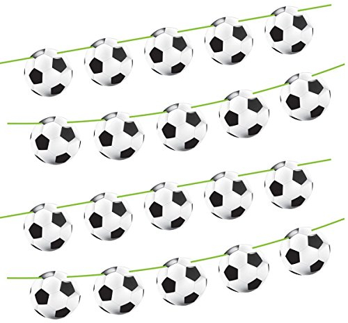 Folat 26207 - Girlande Fußball - ca. 10 m lang - 15 Fußbälle je Ø 22 cm - 2 STK.
